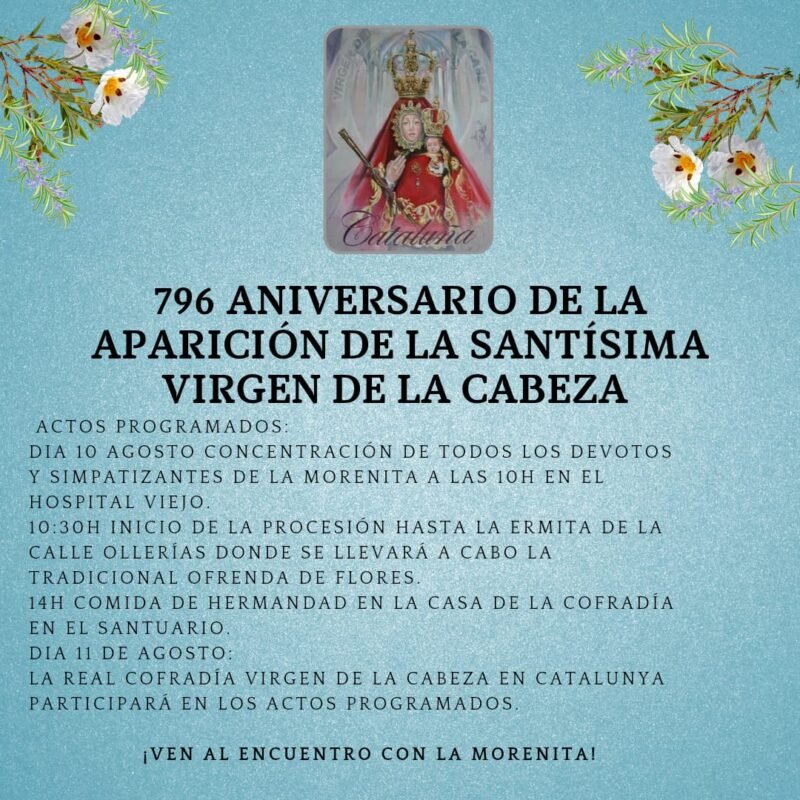 796 aniversario de la Aparición de la Santísima Virgen de la Cabeza