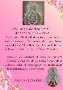 SANTO ROSARIO EN HONOR A LA VIRGEN DE LA CABEZA
